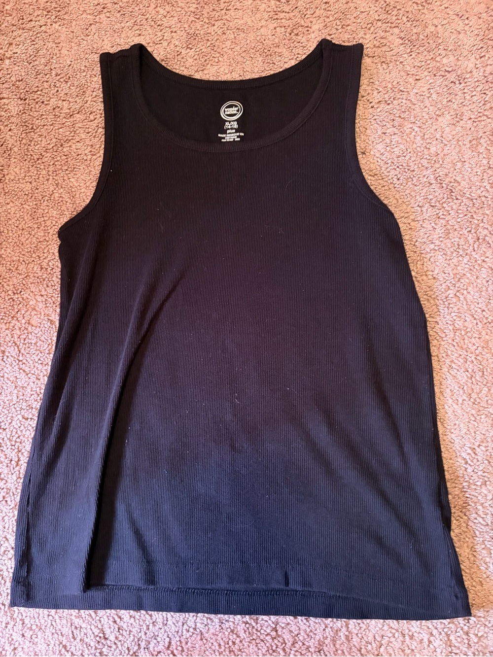 wonder nation Black Ribbed Kids Tank